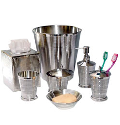 bathroom accessories set stainless steel hammmered