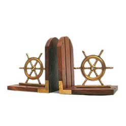 book ends - shipping wheel shaped