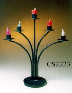 iron candle holder black painted