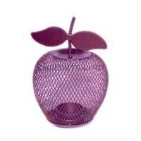 iron tealight candle holder - apple look, brass finish