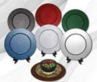 wholesale black charger plate made of steel metal