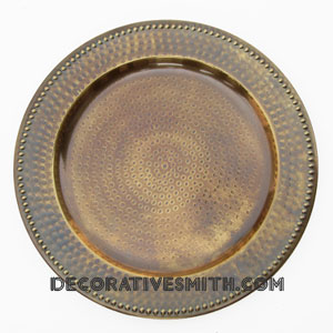 antique gold finished charger plate made of stainless steel, size 13 inches 