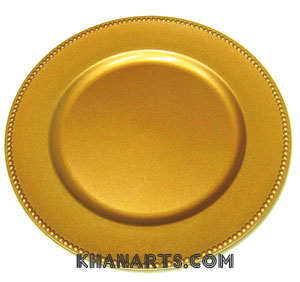 gold beaded charger plate