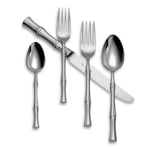 bamboo pattern stainless steel flatware set