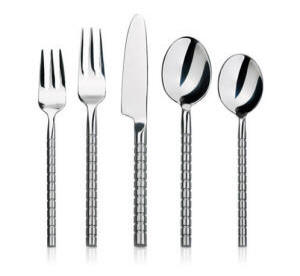 flatware stainless steel - ribbed design or snake scale pattern