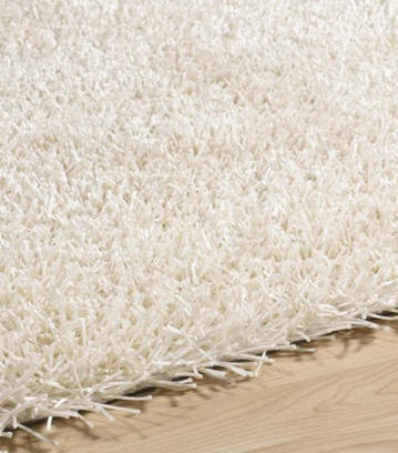 polyester white shag rug